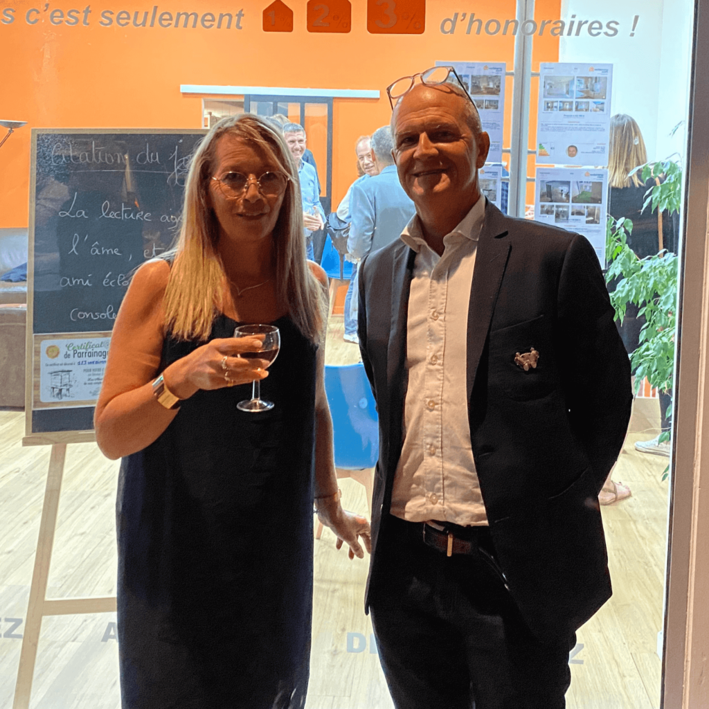 Catherine Duquesne, co-gérante de l'agence immobilière 123webimmo.com Sète et Jacques Daboudet, Président du réseau